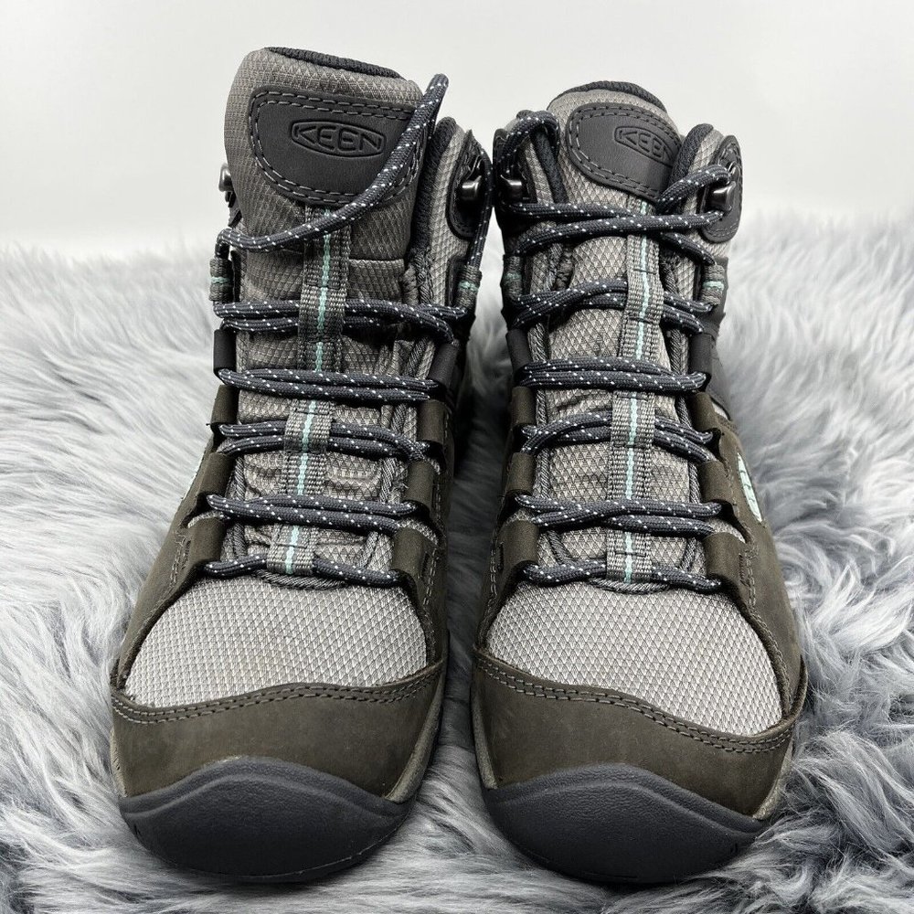 KEEN Women's Steens Mid Height Leather Waterproof Hiking Boots Gray Size 6 NEW - Picture 3 of 7
